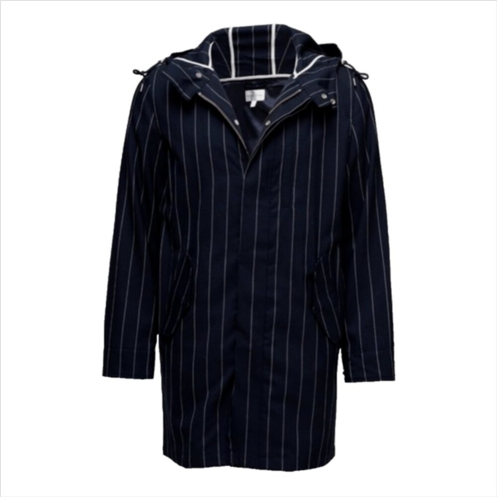 Gant Rugger Pinstripe Parka Hooded Jacket Coat